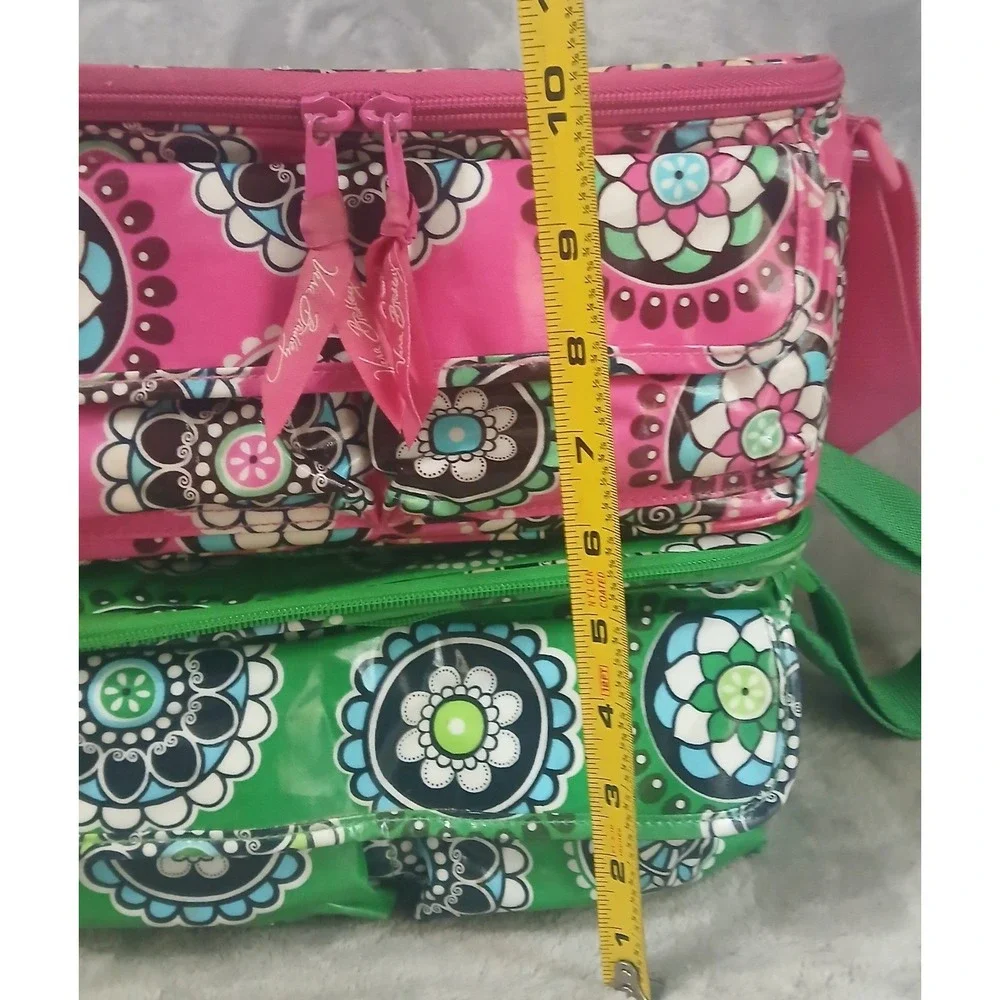 2 Vintage Vera Bradley Mini Cooler Lunch Bags Cupcakes Pink Green Retired 2007